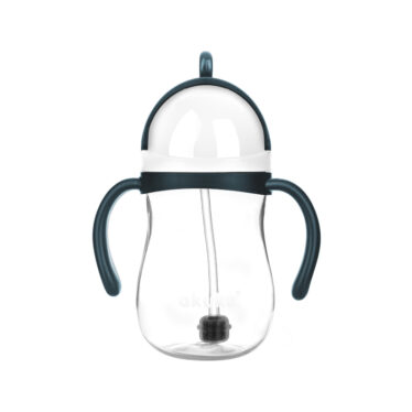 Bidon ze słomką z odważnikiem navy blue-grey AKUKU