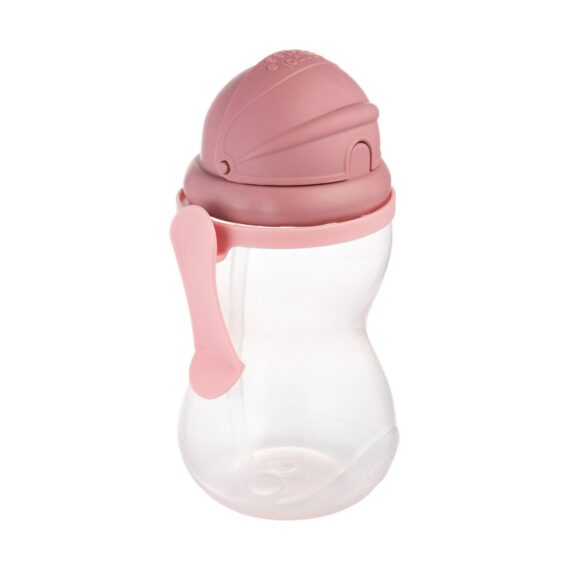 Canpol babies Bidon ze składaną rurką silikonową 370 ml różowy
