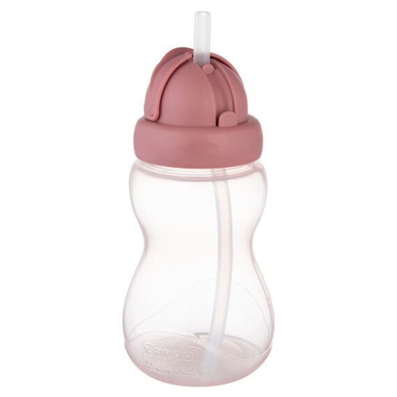 Canpol babies Bidon ze składaną rurką silikonową 270 ml różowy