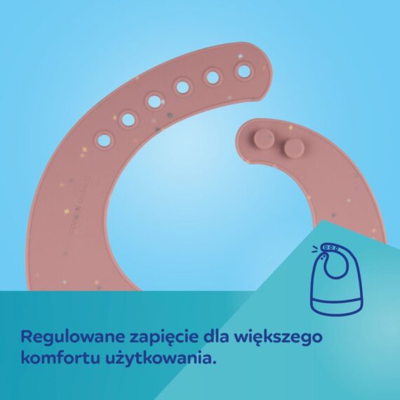 Śliniak silikonowy Canpol babies z kieszonką DOTS szary