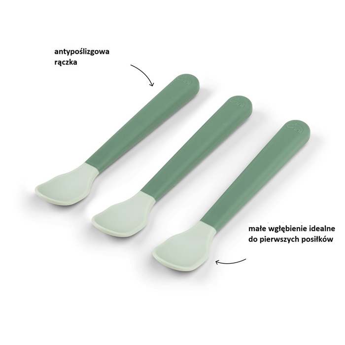 Łyżeczki dla niemowląt Foodie Green 3szt. Done By Deer