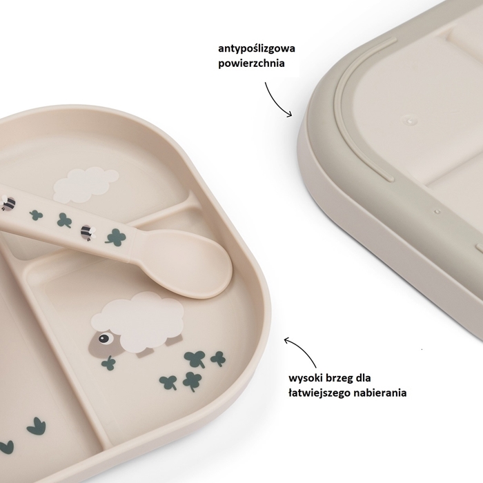 Talerz dzielony Foodie Tiny Farm Sand Done By Deer