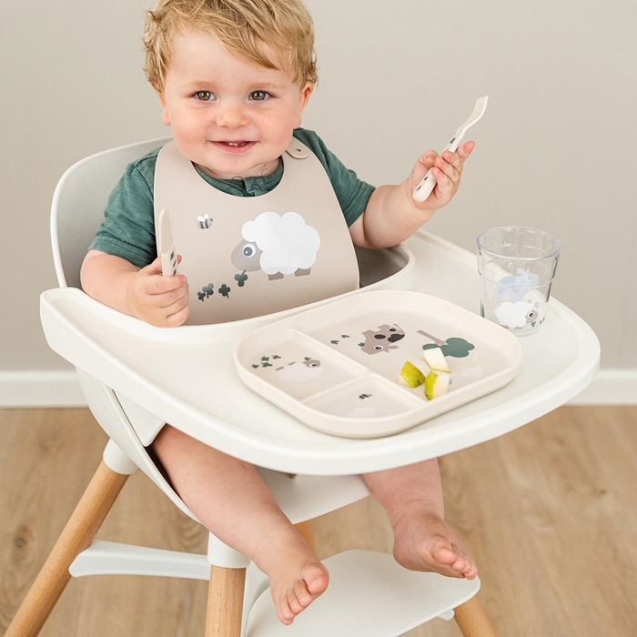 Talerz dzielony Foodie Tiny Farm Sand Done By Deer