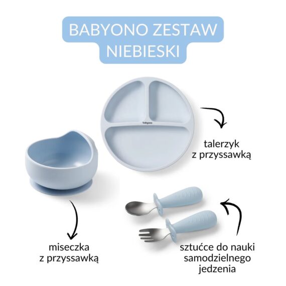 Zestaw do rozszerzania diety Babyono niebieski
