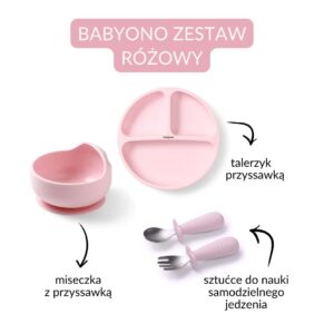 Zestaw do rozszerzania diety Babyono różowy 2