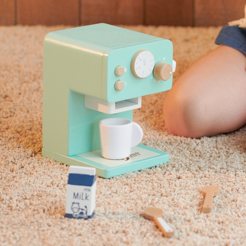 Drewniany ekspres do kawy zestaw 7 el.