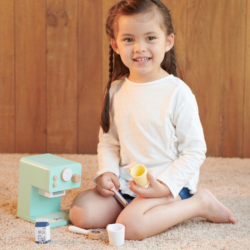 Drewniany ekspres do kawy zestaw 7 el.