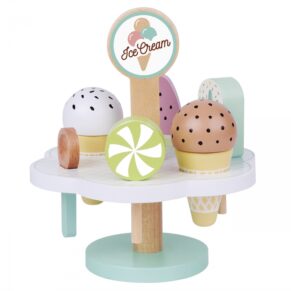 Drewniane lody magnetyczne na stojaku