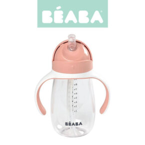 Beaba Bidon niekapek ze słomką tritanowy 300 ml old pink