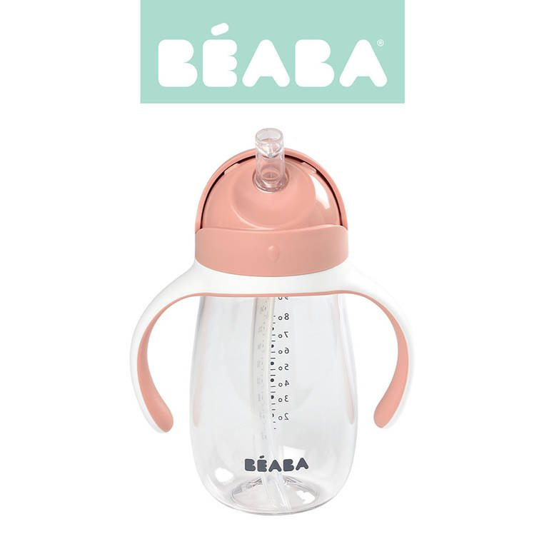 Beaba Bidon niekapek ze słomką tritanowy 300 ml old pink