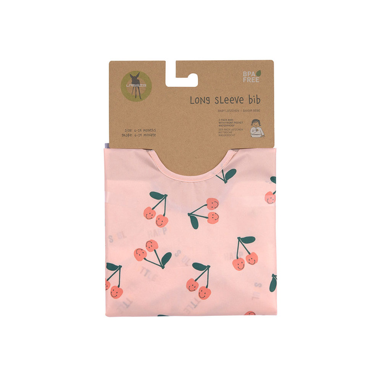 Zestaw śliniaków z długim rękawem 2szt. 6m+ Happy Fruits Cherry Lassig