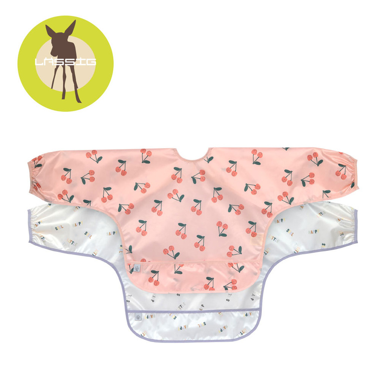 Zestaw śliniaków z długim rękawem 2szt. 6m+ Happy Fruits Cherry Lassig