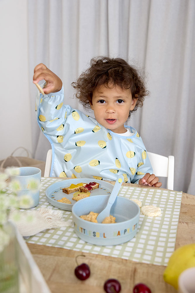 Zestaw śliniaków z długim rękawem 2szt. 6m+ Happy Fruits Lemon Lassig