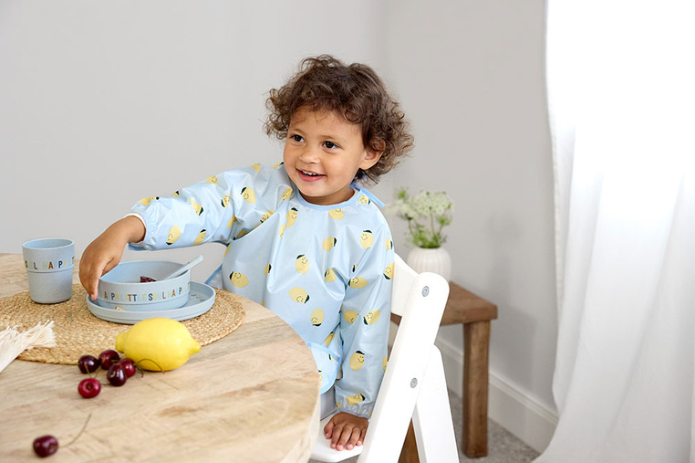 Zestaw śliniaków z długim rękawem 2szt. 6m+ Happy Fruits Lemon Lassig