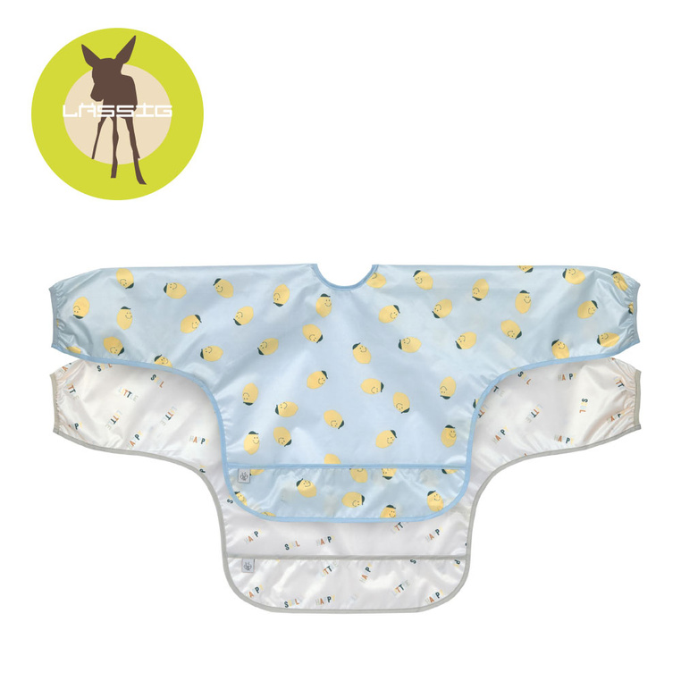 Zestaw śliniaków z długim rękawem 2szt. 6m+ Happy Fruits Lemon Lassig