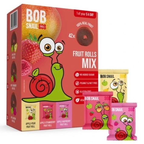 Bob Snail Mix przekąsek (jabłko-truskawka, jabłko-borówka, mango) 420g