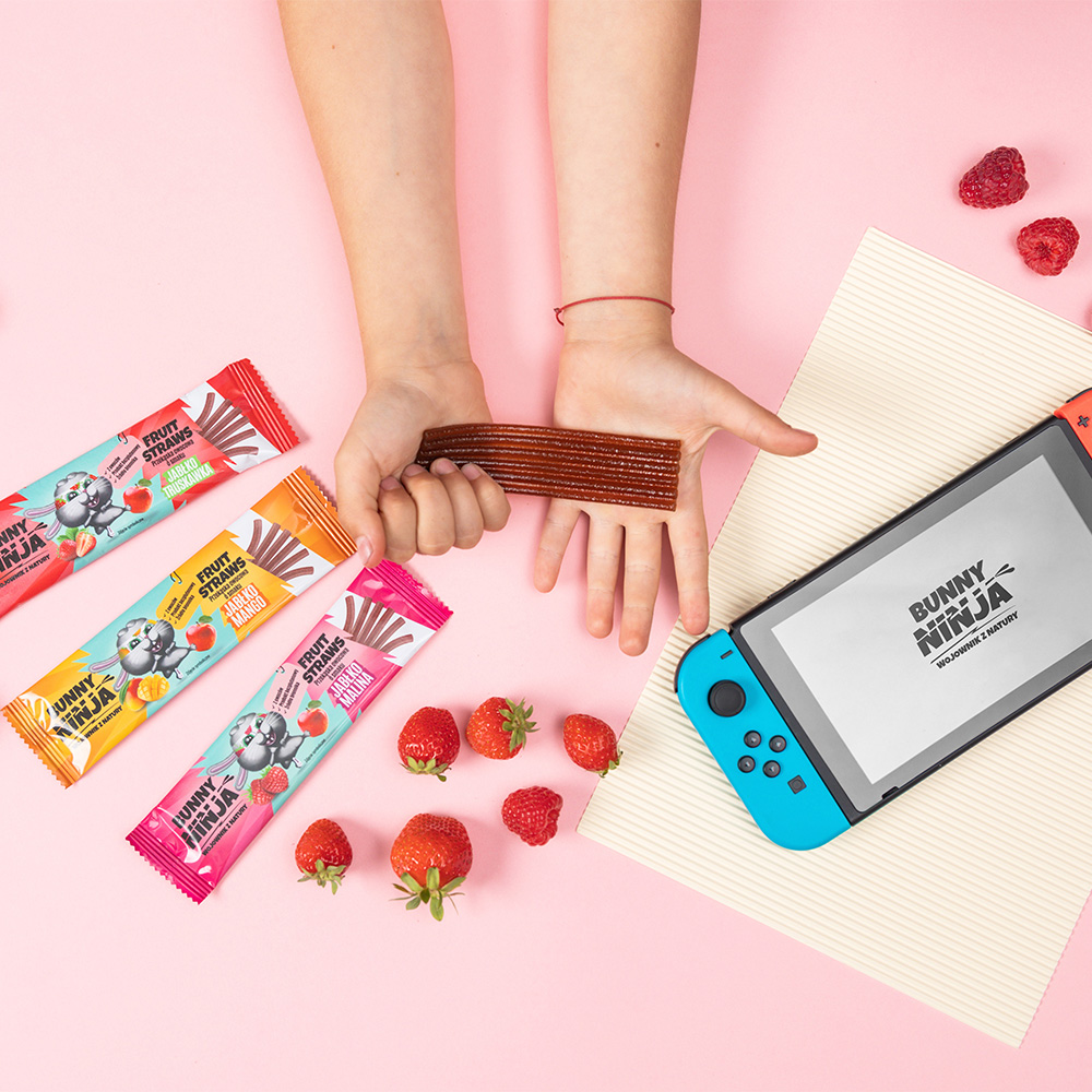 Bunny Ninja pałeczki owocowe o smakujabłko-truskawka 16g