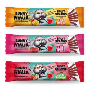 Bunny Ninja pałeczki owocowe zestaw 3 szt.