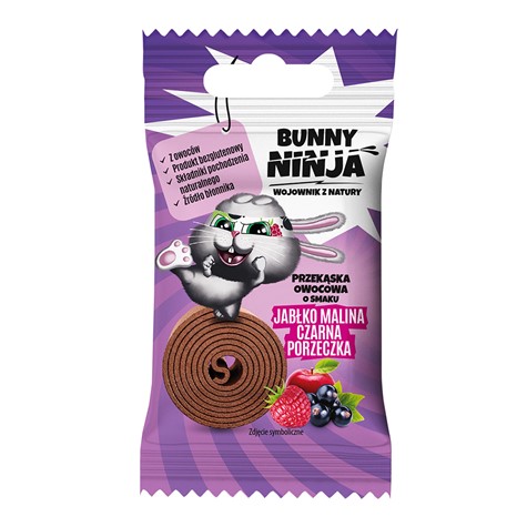 Bunny Ninja przekąska o smaku jabłko-malina-czarna porzeczka 15g