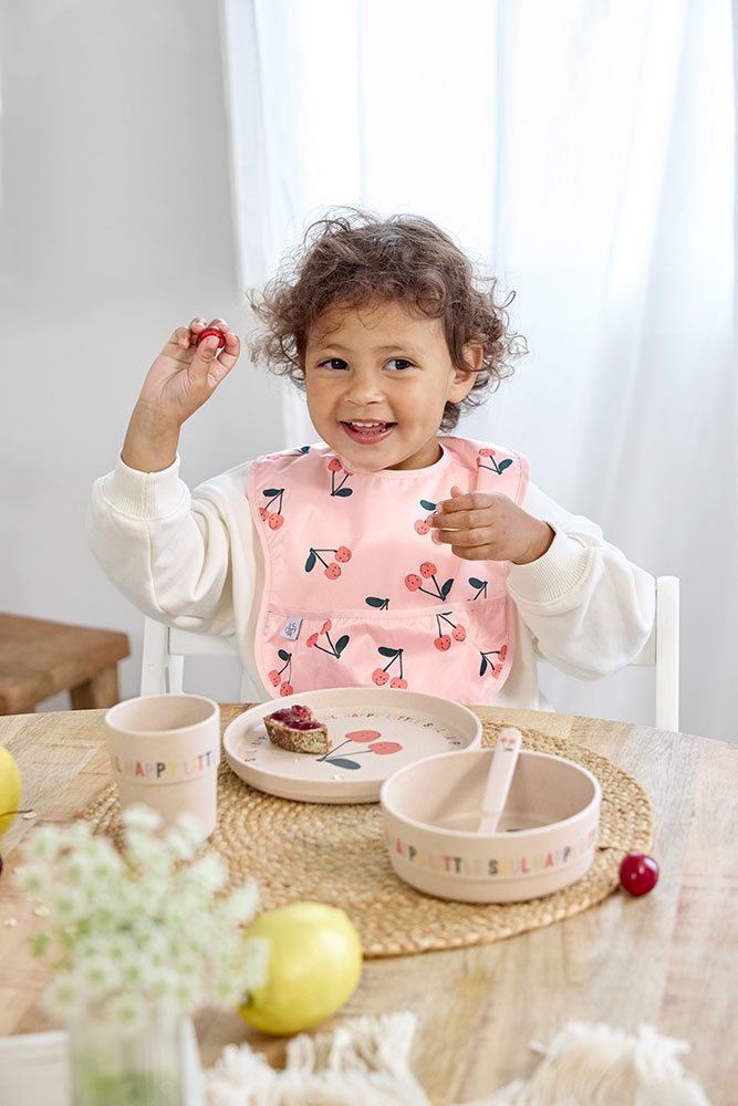 Zestaw śliniaków wodoodpornych 6m+ Happy Fruits Cherry Lassig