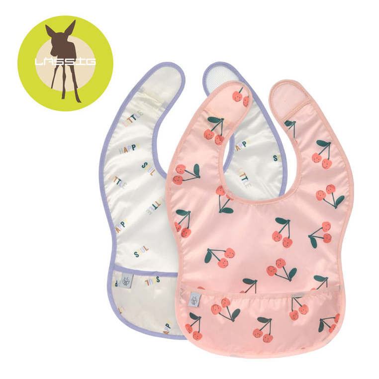 Zestaw śliniaków wodoodpornych 6m+ Happy Fruits Cherry Lassig