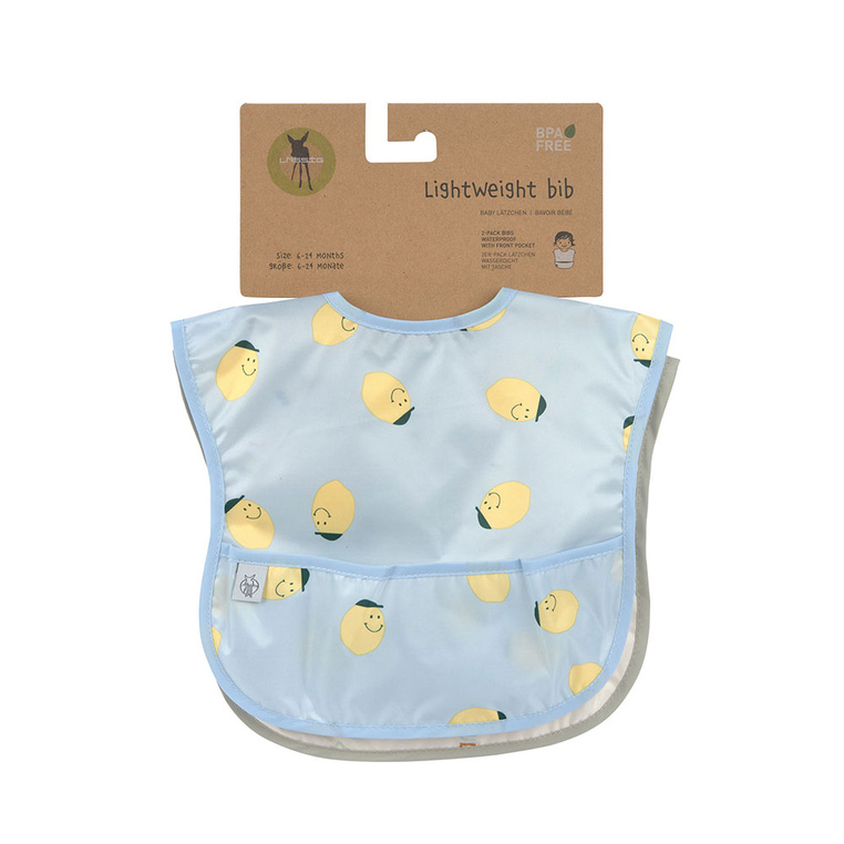 Zestaw śliniaków wodoodpornych 6m+ Happy Fruits Lemon Lassig