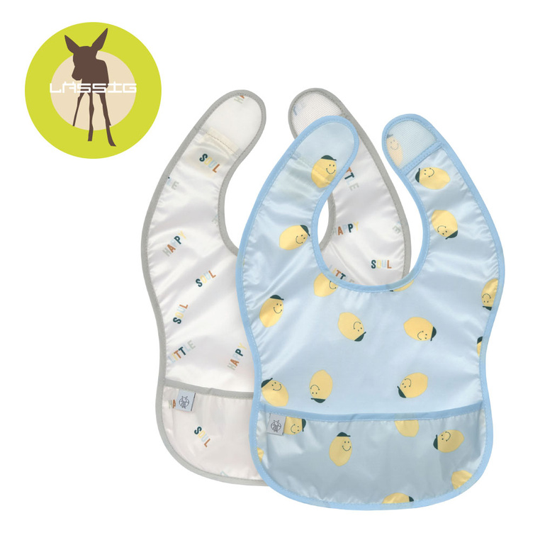 Lassig Zestaw śliniaków wodoodpornych 2szt. 6m+ Happy Fruits Lemon