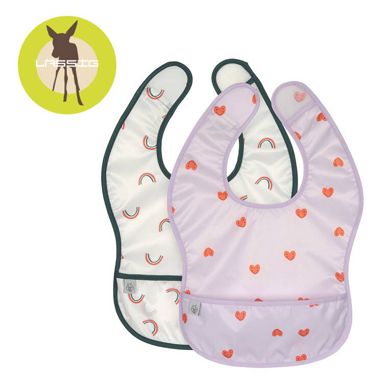 Zestaw śliniaków wodoodpornych 6m+ Heart lavender Lassig