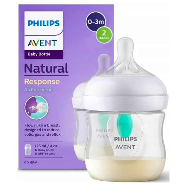 Philips Avent Responsywna butelka Natural z wentylem antykolkowym AirFree 125 ml