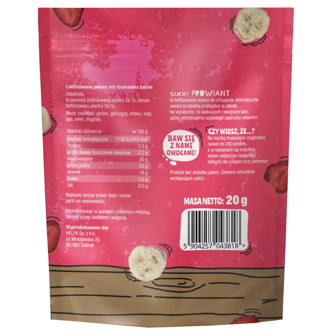Suchy Prowiant Mix Truskawka Banan Helpa 20 g 2