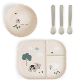 Zestaw do rozszerzania diety Done By Deer Tiny Farm Sand