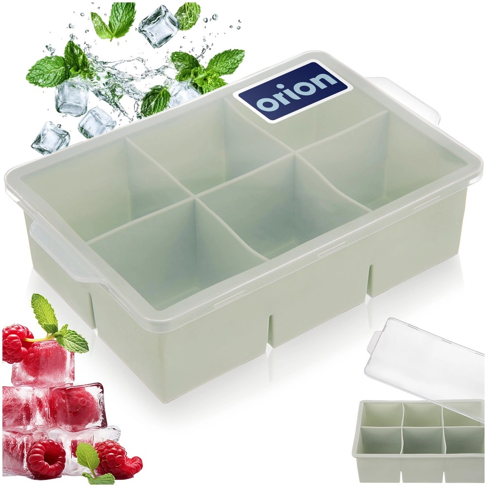 Forma na duże kostki lodu silikonowa z przykrywką Zielona Orion