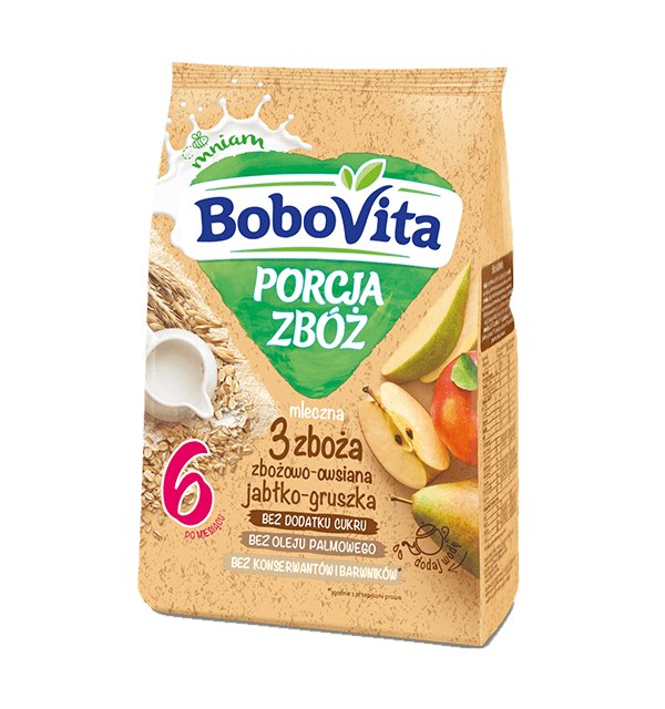 Kaszka BoboVita Porcja Zbóż mleczna 3 zboża jabłko-gruszka 210 g
