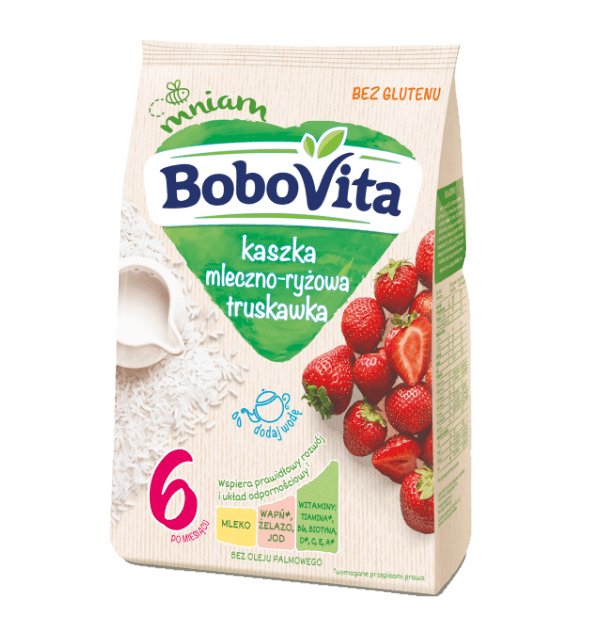 Kaszka BoboVita mleczno-ryżowa truskawkowa 230g