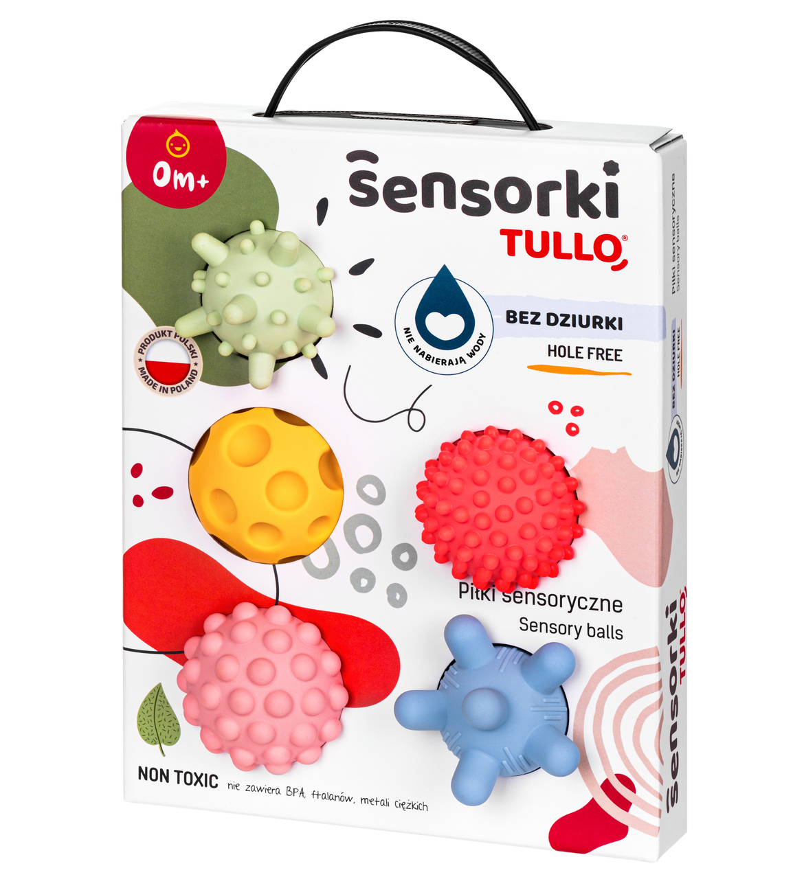 Piłeczki sensoryczne pastelowe Sensorki 5 szt. (bez dziurki) Tullo