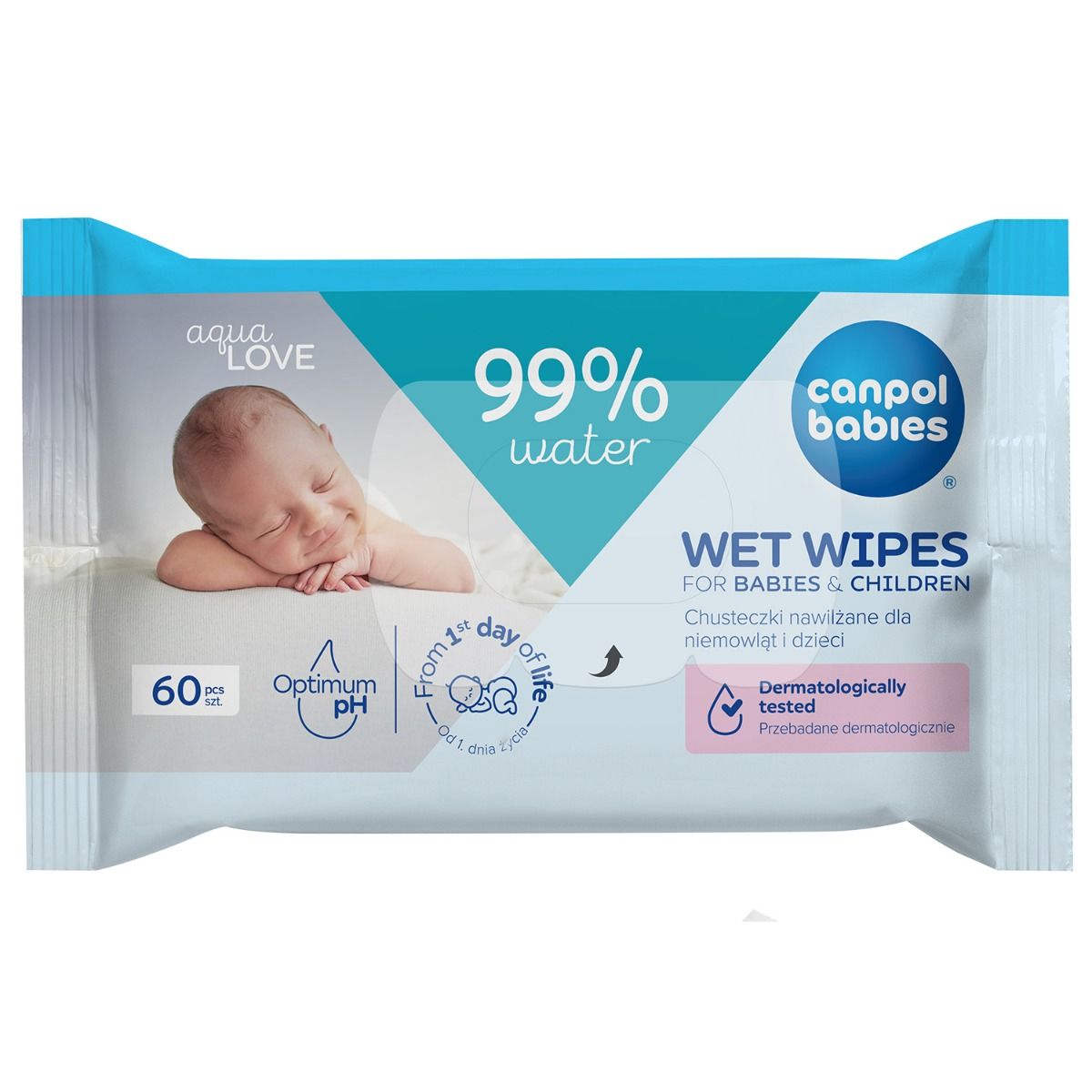 Chusteczki nawilżane dla niemowląt i dzieci 60 szt. Canpol babies