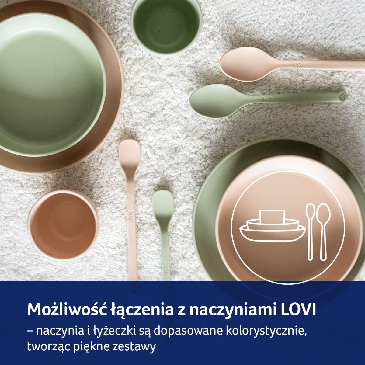Zestaw Pierwsza łyżeczka i Łyżka stołowa Pistachio LOVI