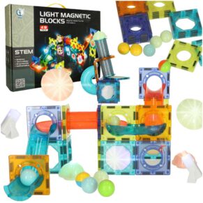 Klocki magnetyczne tor kulkow świecący 49 elementów