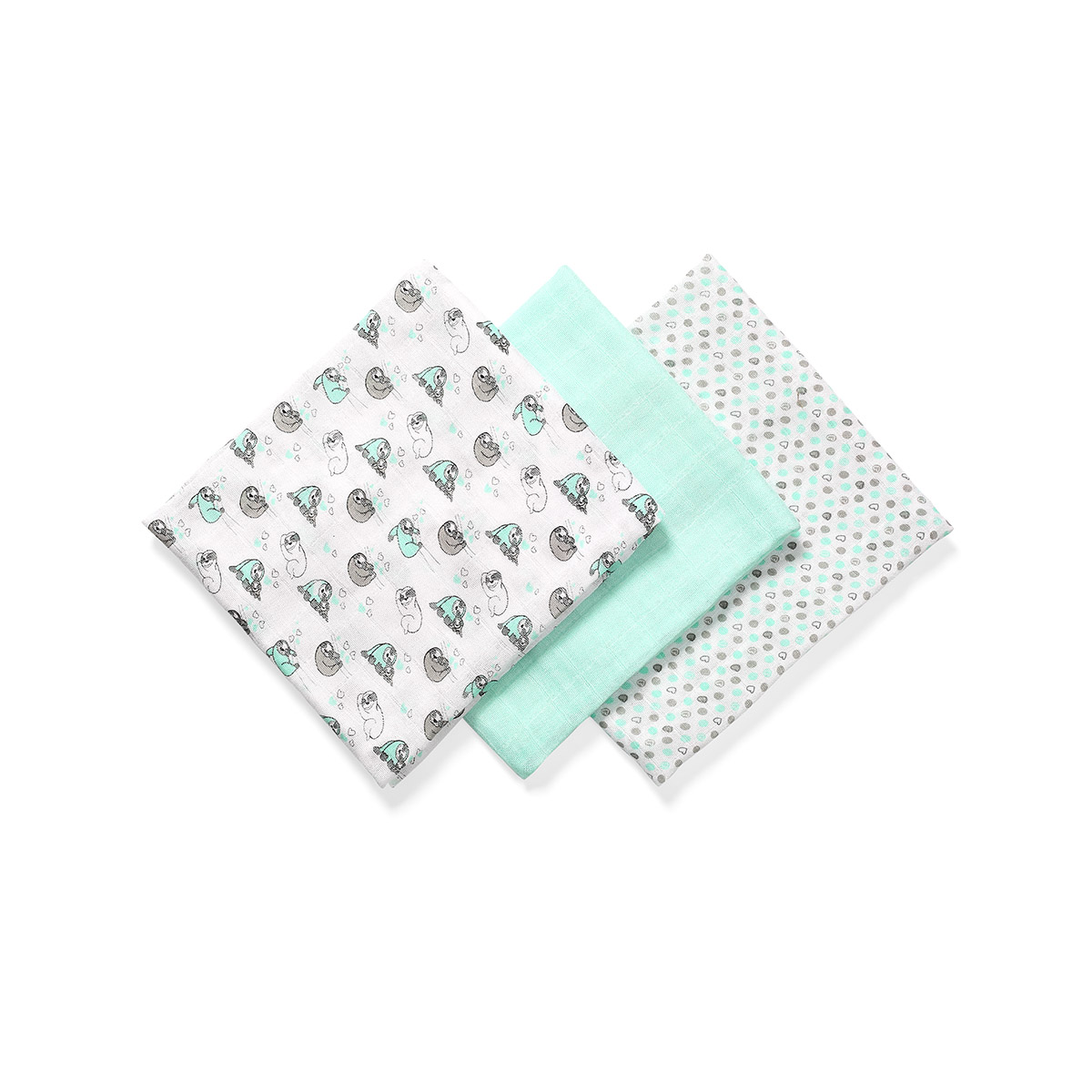 Naturalne pieluszki z włókien bambusa NATURAL BAMBOO miętowe 3 szt. 70x70 Babyono