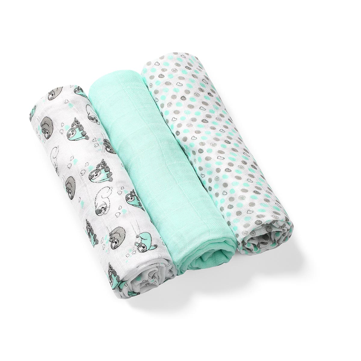 Naturalne pieluszki z włókien bambusa NATURAL BAMBOO miętowe 3 szt. 70x70 Babyono