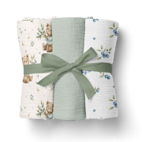 Pieluszki muślinowe 70x70cm 3pack. zielony Bocioland