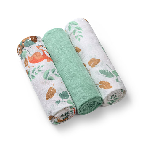 Pieluszki muślinowe. Super miękkie miętowe 3 szt. 70x70 Babyono