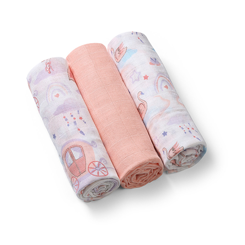 Pieluszki muślinowe. Super miękkie różowe 3 szt. 70x70 Babyono