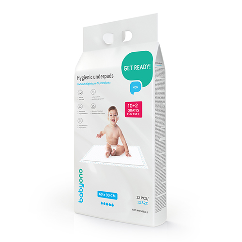 Podkłady higieniczne 60x90cm 10 sztuk + 2 gratis Babyono
