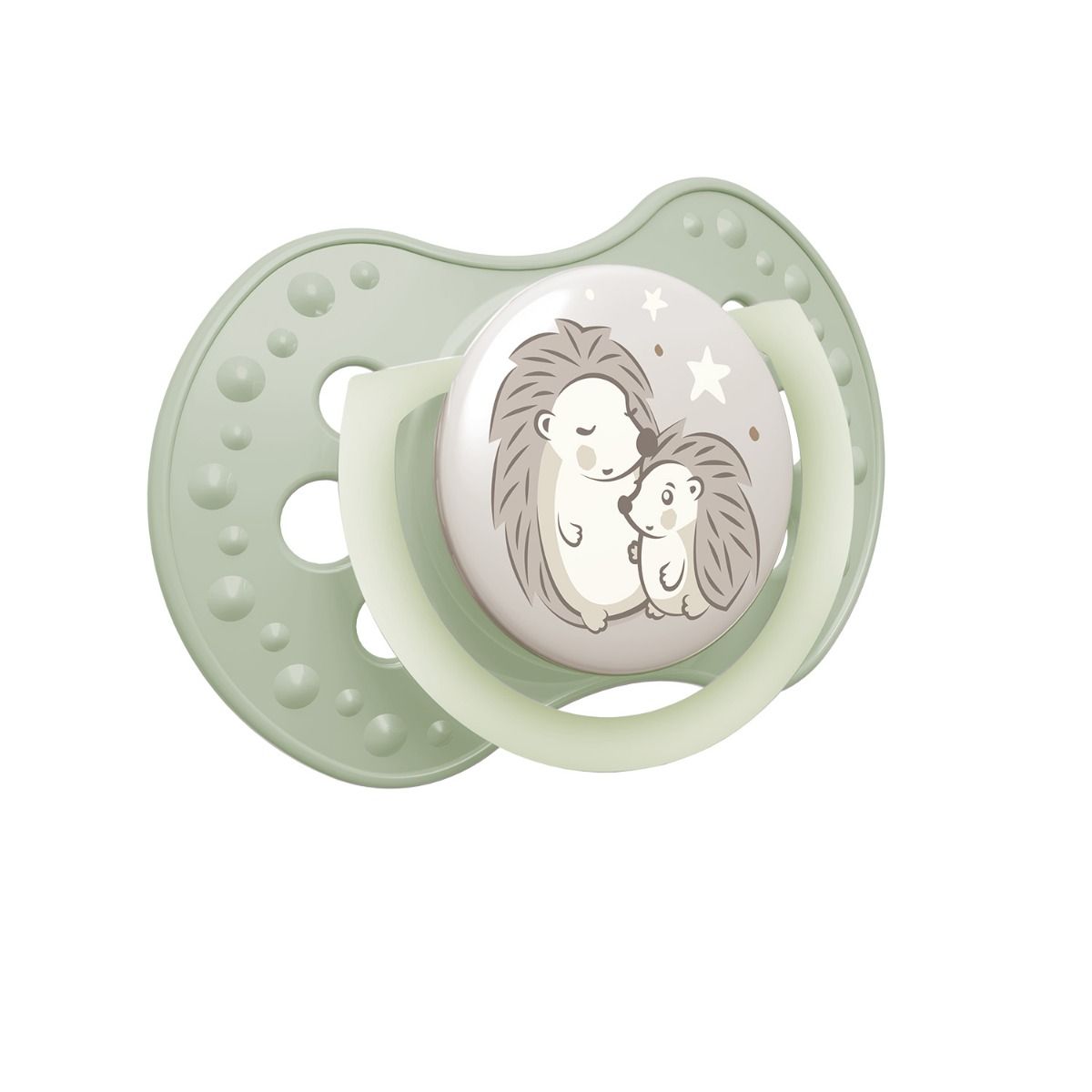 Smoczek silikonowy dynamiczny LOVI 6-18mc 2 szt. Night&Day Hedgehog