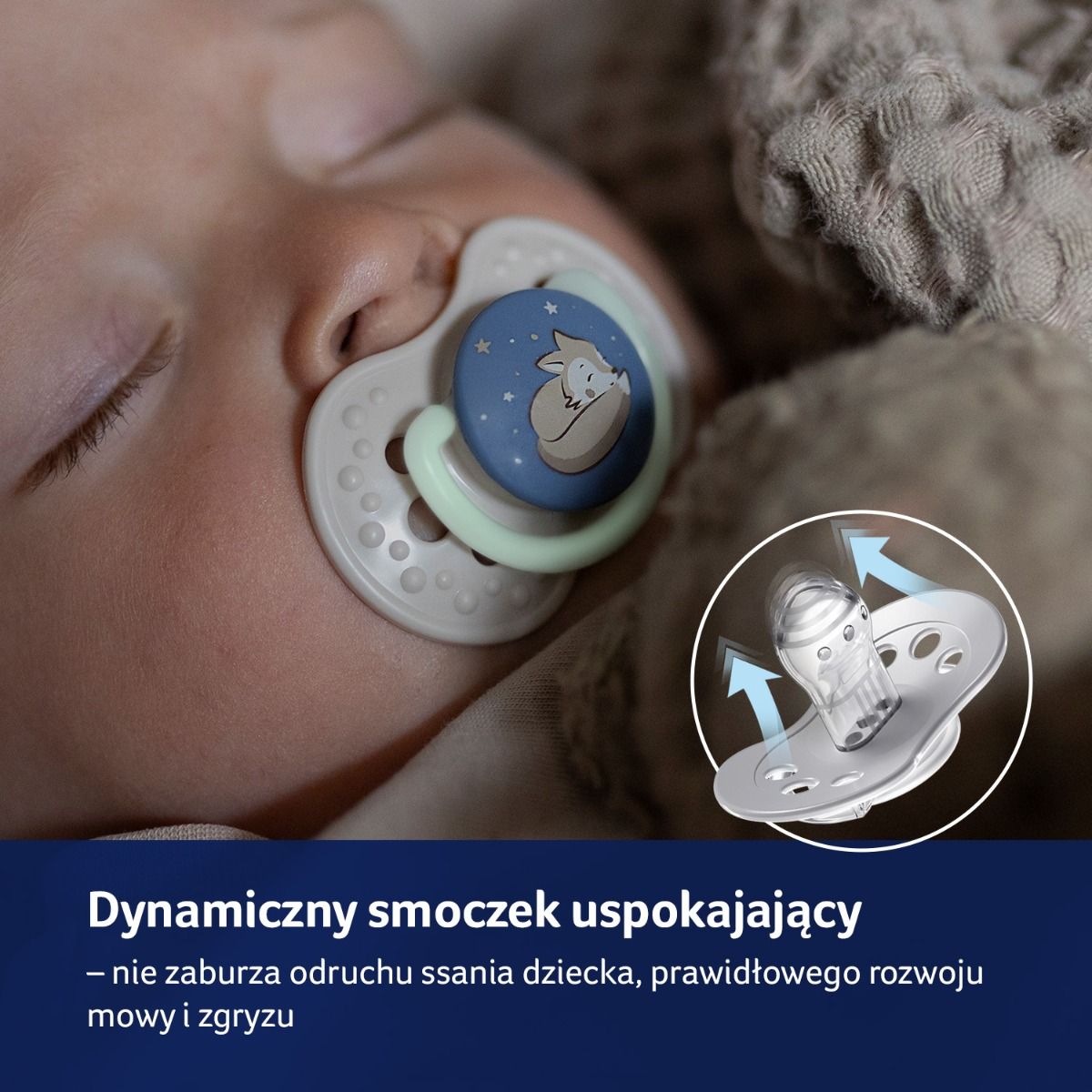 Smoczek silikonowy dynamiczny LOVI 6-18mc 2 szt. Night&Day Boy