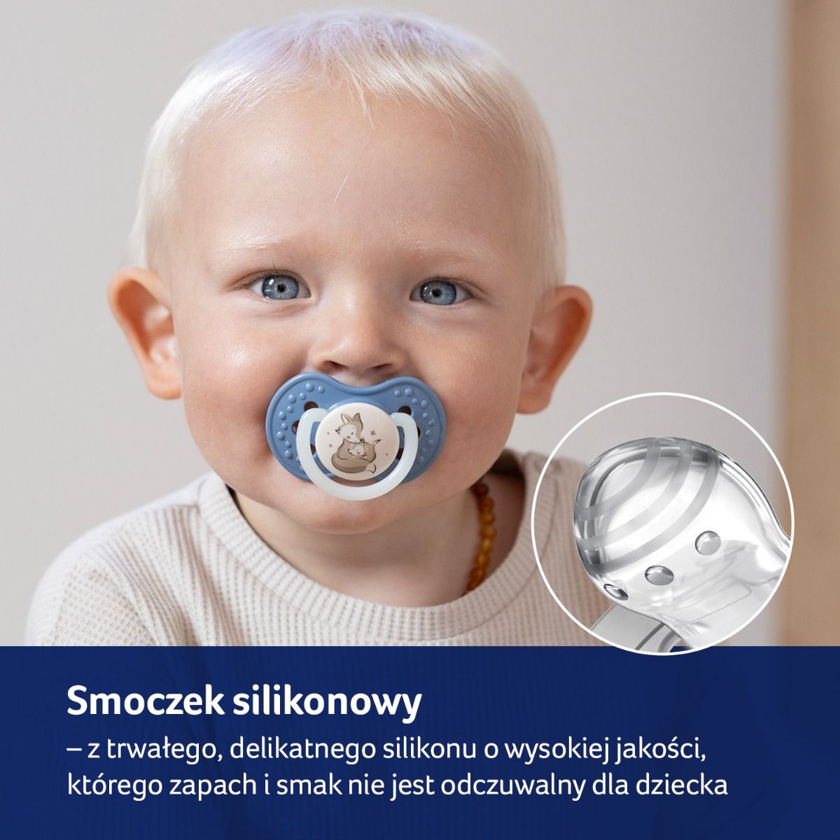 Smoczek silikonowy dynamiczny LOVI 0-6mc 2 szt. Night&Day Boy