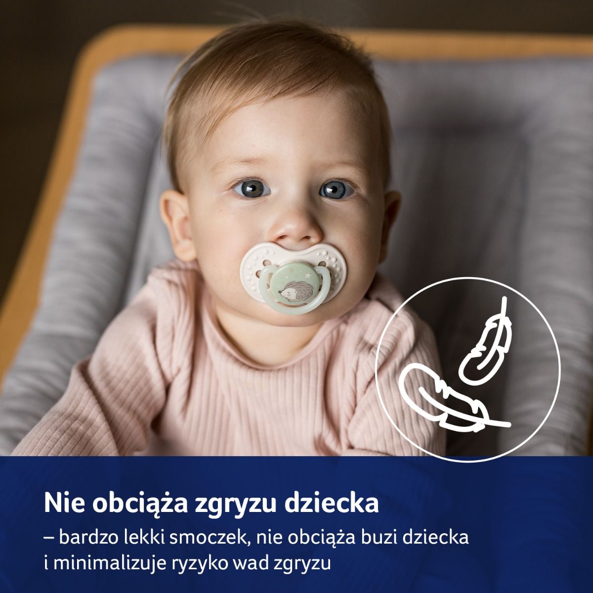 Smoczek silikonowy dynamiczny LOVI 0-6mc 2 szt. Night&Day Hedgehog