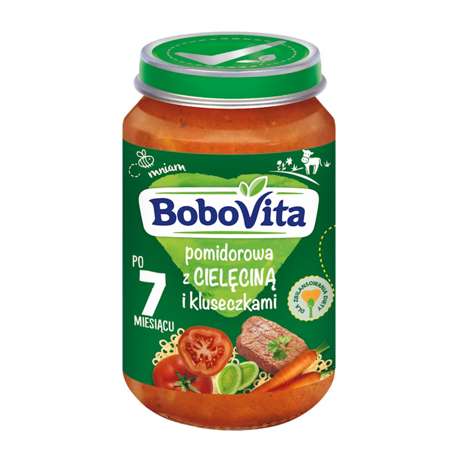 BoboVita zupka pomidorowa z cielęciną i kluseczkami 7mc 190g