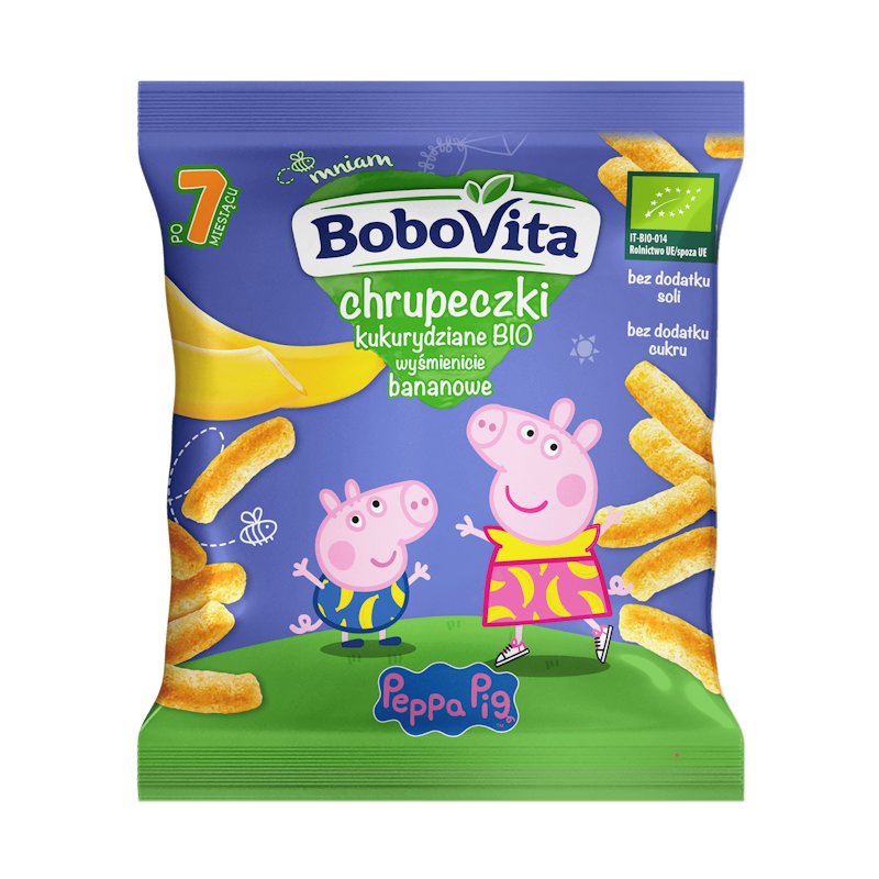 Chrupeczki kukurydziane BIO wyśmienicie bananowe Świnka Peppa 20g BoboVita
